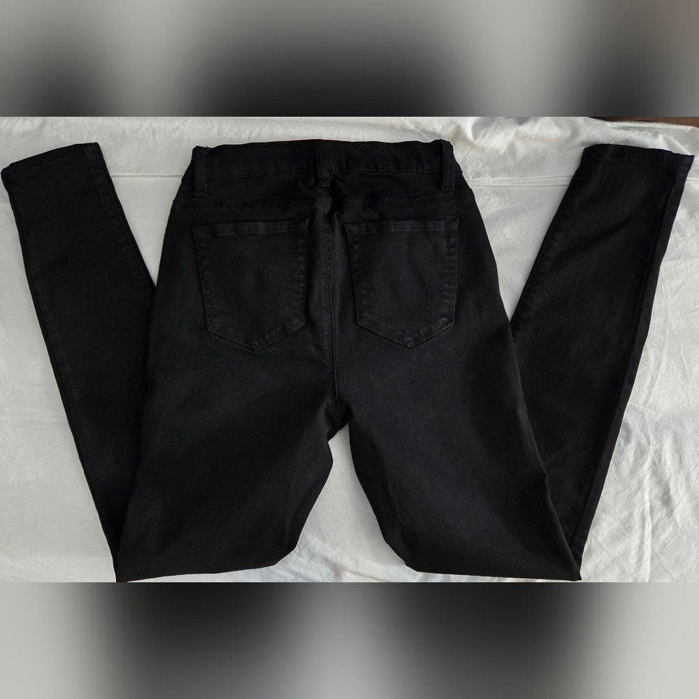 PacSun Super High Rise Black Jeans Sz 25 Euc Skinny Stretch - Picture 4 of 8